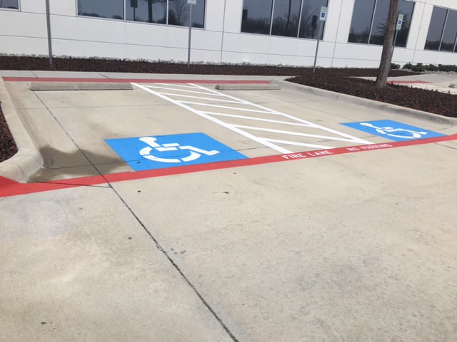 Crosshatch and Handicap Parking Striping Longview